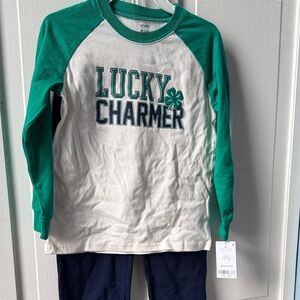 Carter's Green and White "Lucky Charmer" Kids Matching Set